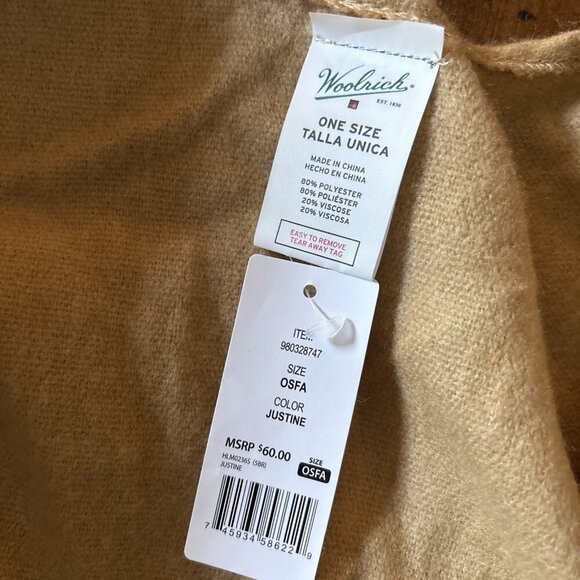 Woolrich plaid fringed lightweight poncho cape ONE SIZE - NWT - Picture 4 of 4